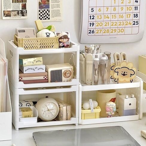 Desk Organizer Pen Holder for Desktop Storage,Tabletop Makeup Organizer,Desk Organization for School, Home, Office Supplies,Bathroom, Dresser (White) in Saudi Arabia