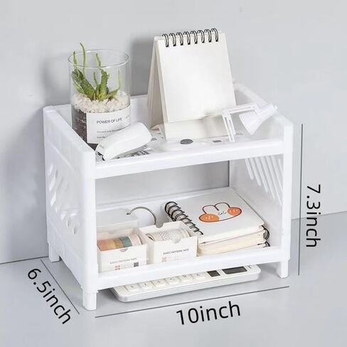 Desk Organizer Pen Holder for Desktop Storage,Tabletop Makeup Organizer,Desk Organization for School, Home, Office Supplies,Bathroom, Dresser (White) in Saudi Arabia