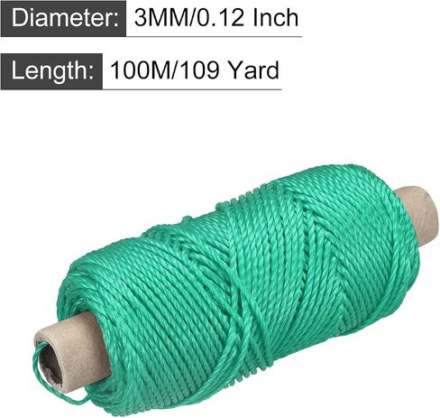 MECCANIXITY Twisted Mason Line Nylon Twine String Cord Black 100M/109 Yard 3MM Dia for Netting, Landscaping, Home Improvement, DIY Projects, Crafting, Masonry, Gardening in Saudi Arabia