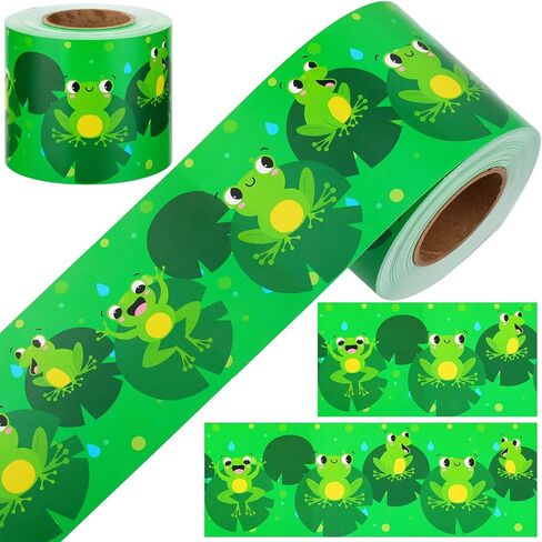 72.18 ft Frog Bulletin Board Borders Frog Border Trim Frog Pattern Border Rolled Bulletin Board Decorations for Kindergarten Preschool School Classroom Offices Blackboard Green Wall Decoration in Saudi Arabia