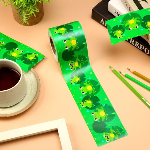 72.18 ft Frog Bulletin Board Borders Frog Border Trim Frog Pattern Border Rolled Bulletin Board Decorations for Kindergarten Preschool School Classroom Offices Blackboard Green Wall Decoration in Saudi Arabia