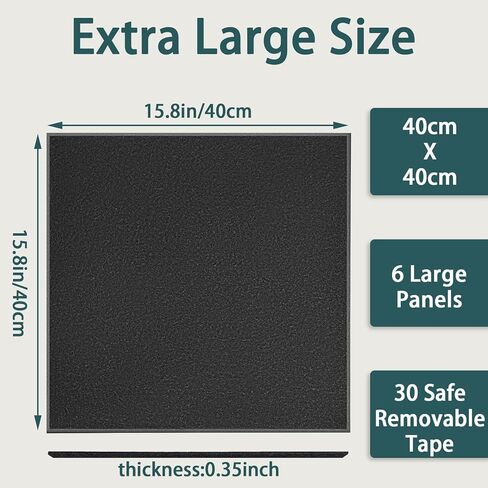 AUGSUN 6 حزمة لوحة الفلين الكبيرة 48 بوصة × 32 بوصة، لوح شعر كبير من بلاط الحائط مع وسادات لاصقة آمنة قابلة للإزالة، لوحة إعلانات كبيرة قابلة للطي، لوحة فلين 47.2 × 31.5 بوصة للجدران، المنزل، المكتب، المدرسة in Kuwait