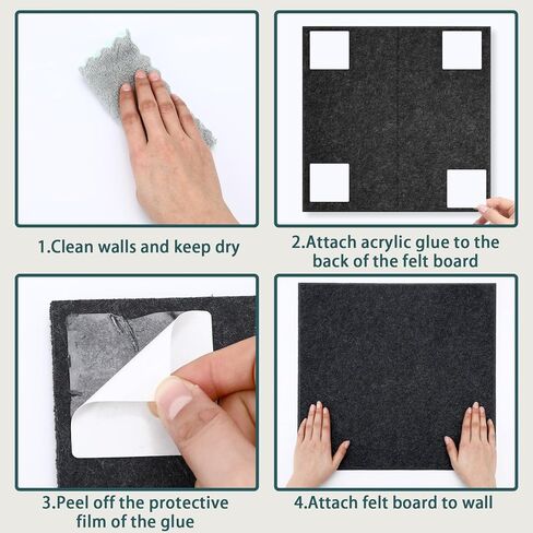 AUGSUN 6 حزمة لوحة الفلين الكبيرة 48 بوصة × 32 بوصة، لوح شعر كبير من بلاط الحائط مع وسادات لاصقة آمنة قابلة للإزالة، لوحة إعلانات كبيرة قابلة للطي، لوحة فلين 47.2 × 31.5 بوصة للجدران، المنزل، المكتب، المدرسة in Kuwait