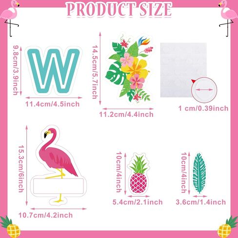 93 Pieces Simply Stylish Tropical Classroom Bulletin Board Set Flamingo Welcome Bulletin Board Cutouts Palm Leaves Hawaii Pineapple Flamingo Cutouts for Classroom Whiteboard Decorations in Saudi Arabia