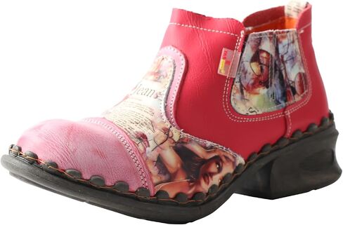 TMA EYES Women's Leather Ankle Booties Casual and Fashion Shoes with side Zipper in Saudi Arabia