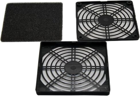 4 Pcs 120mm Black Square Plastic Cooling Fan Filter Cover, Dust Screen for Filter Fan Chassis, for PC Computer Case, Server Case, Mesh Design for Effective Dust Protection in Saudi Arabia