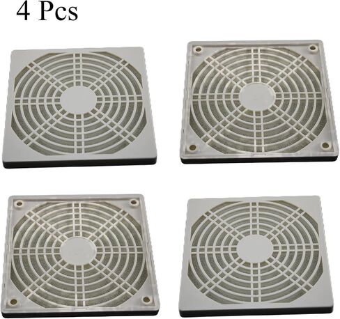 4 Pcs 120mm Black Square Plastic Cooling Fan Filter Cover, Dust Screen for Filter Fan Chassis, for PC Computer Case, Server Case, Mesh Design for Effective Dust Protection in Saudi Arabia