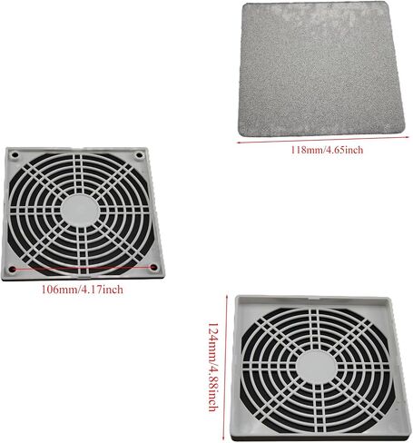 4 Pcs 120mm Black Square Plastic Cooling Fan Filter Cover, Dust Screen for Filter Fan Chassis, for PC Computer Case, Server Case, Mesh Design for Effective Dust Protection in Saudi Arabia