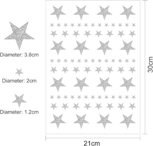 8 Sheet 632 Pieces Foil Star Stickers Reward Star Stickers Labels, Christmas Star Stickers Assorted Size Glitter Star Stickers for Home, Bar, DIY and Office (Gold) in Saudi Arabia
