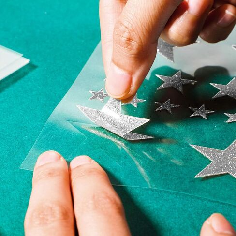 8 Sheet 632 Pieces Foil Star Stickers Reward Star Stickers Labels, Christmas Star Stickers Assorted Size Glitter Star Stickers for Home, Bar, DIY and Office (Gold) in Saudi Arabia