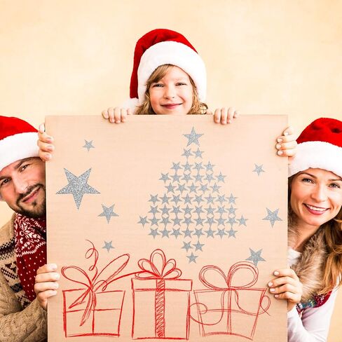 8 Sheet 632 Pieces Foil Star Stickers Reward Star Stickers Labels, Christmas Star Stickers Assorted Size Glitter Star Stickers for Home, Bar, DIY and Office (Gold) in Saudi Arabia