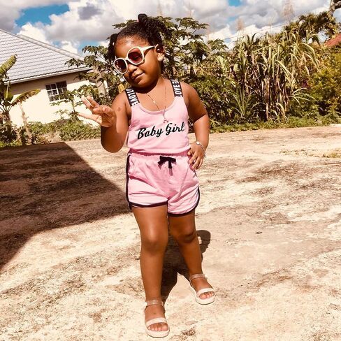 Toddler Baby Girl Clothes Summer Romper Sleeveless Letter Print Short Jumpsuit One-Piece Halter Infant Outfit in Saudi Arabia