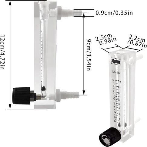Gas Flowmeter, Multicolor Acrylic 1-10LPM Oxygen Air Gas Flowmeter with Control Valve for Measuring Controlling Gas Flow (1-10LPM) in Saudi Arabia