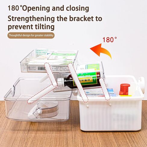 صندوق تخزين منظم للأعمال الفنية مقاس 13 بوصة مع طبقتين، لوازم خياطة بلاستيكية متعددة الوظائف وصندوق أدوات مع مقبض للخياطة والأدوية والأظافر وإكسسوارات الشعر ومنظم المكياج وصندوق الإسعافات الأولية للعائلة in Kuwait