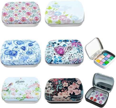6 PCS Mini Metal with Lid Portable Storage Box,for Items,Earplugs, Pills, Tiny Bead, Nail, Jewelry Findings in Kuwait