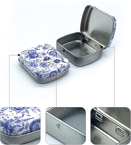 6 PCS Mini Metal with Lid Portable Storage Box,for Items,Earplugs, Pills, Tiny Bead, Nail, Jewelry Findings in Kuwait