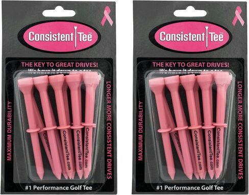 Consistent 2 Tee 3 1/4" Golf Tee Packs - Pink in Saudi Arabia