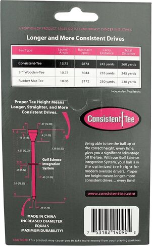 Consistent 2 Tee 3 1/4" Golf Tee Packs - Pink in Saudi Arabia