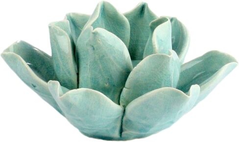 HomArt 7637-14 Lotus Tea Light Holder, Teal in Kuwait