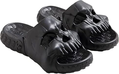 Skull Design Single Band Slides For Women Men Non-Slip Couple Beach Indoor Sandals Skull Design Could Slippers in Saudi Arabia