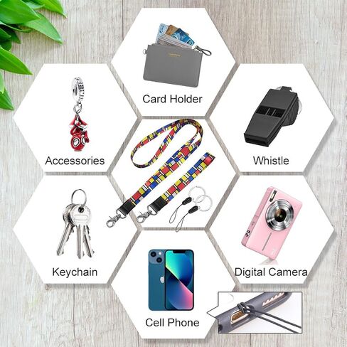 Wrist and Neck Lanyard for ID Badge Holder, Keys Chain for Women Men, Neck Wristlet Lanyard Set with Key ring & Metal Clasp, Cute Cool Lanyard Strap for Kid Teacher student School Wallet in Saudi Arabia