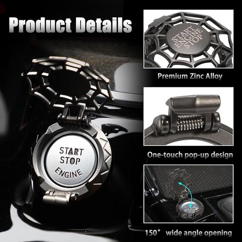 TOMALL Car Push Start Button Cover Universal for Car Motorcycle Press Engine Start Stop Button Trim Anti-Scratch Engine Ignition Ring Protective Cover Universal for Car Accessories (Red) in Saudi Arabia