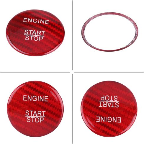 Car Engine Start Button Cover, Carbon Fiber Push to Start Button Cover for Mercedes Benz A B C GLC GLA CLA ML GL Class W176 W246 W205 X253 X156 C117(Black) in Saudi Arabia