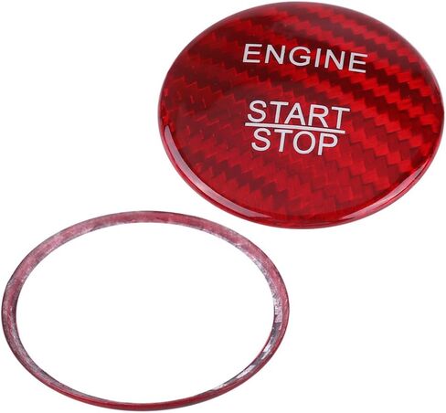 Car Engine Start Button Cover, Carbon Fiber Push to Start Button Cover for Mercedes Benz A B C GLC GLA CLA ML GL Class W176 W246 W205 X253 X156 C117(Black) in Saudi Arabia