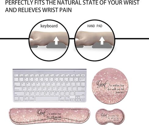 مسند معصم لوحة المفاتيح + مسند معصم للفأرة مع قواعد أكواب، اقتباس ملهم ابق إيجابيًا في العمل الجاد واجعله يحدث وسادة ماوس للمعصم مع قاعدة مطاطية مضادة للانزلاق للدراسة في المنزل والمكتب in Kuwait