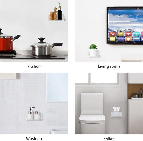 Wall Mount Floating Shelf Camera Shelf Adhesive Baby Monitor Shelf Wall Mount Shelf for Echo Pop Dot 5th or Other Small things in Ketchen Bathroom Living Room Bedroom Household Shelves(2 pieces) in Saudi Arabia