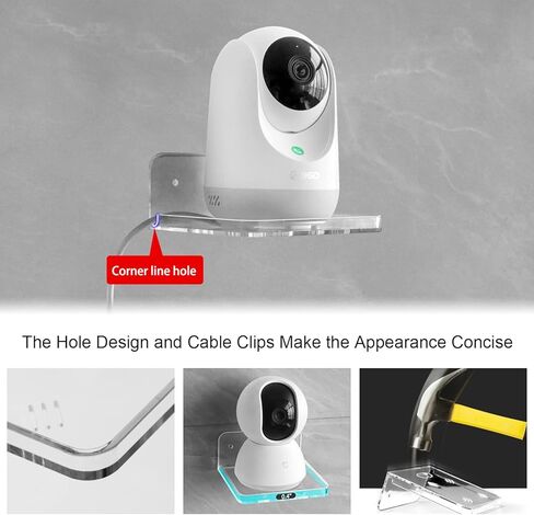 Wall Mount Floating Shelf Camera Shelf Adhesive Baby Monitor Shelf Wall Mount Shelf for Echo Pop Dot 5th or Other Small things in Ketchen Bathroom Living Room Bedroom Household Shelves(2 pieces) in Saudi Arabia