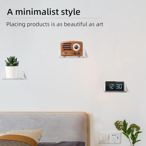 Wall Mount Floating Shelf Camera Shelf Adhesive Baby Monitor Shelf Wall Mount Shelf for Echo Pop Dot 5th or Other Small things in Ketchen Bathroom Living Room Bedroom Household Shelves(2 pieces) in Saudi Arabia