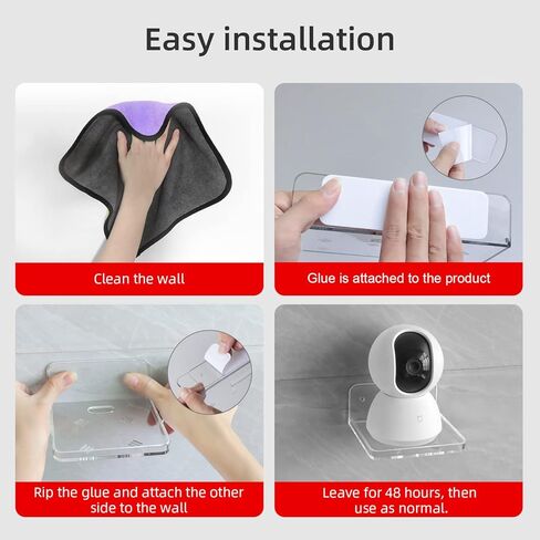 Wall Mount Floating Shelf Camera Shelf Adhesive Baby Monitor Shelf Wall Mount Shelf for Echo Pop Dot 5th or Other Small things in Ketchen Bathroom Living Room Bedroom Household Shelves(2 pieces) in Saudi Arabia