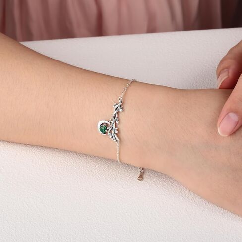 أوبال القمر سوار للنساء: 925 فضة الهلال الكرمة خلخال خمر النار أوبال مجوهرات هدايا للفتيات صديقة أمي in Kuwait