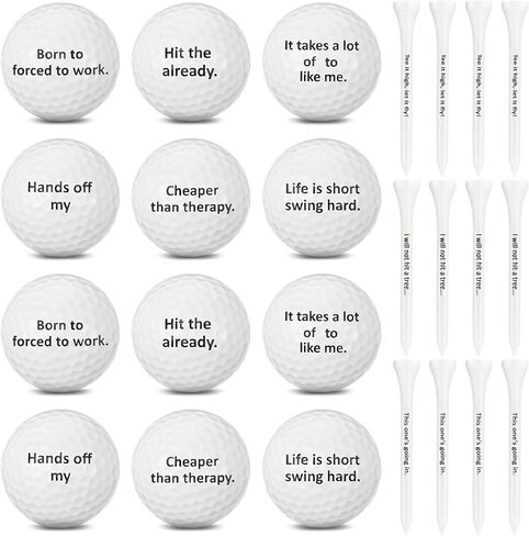 24 Pcs Golf Ball Gift Set Golf Gifts for Men Trick Golf Balls Retirement Gifts for Dad Includes 12 Golf Balls 12 Golf Tees for Golfers Golf Lovers Retirement Gifts in Saudi Arabia