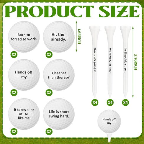24 Pcs Golf Ball Gift Set Golf Gifts for Men Trick Golf Balls Retirement Gifts for Dad Includes 12 Golf Balls 12 Golf Tees for Golfers Golf Lovers Retirement Gifts in Saudi Arabia