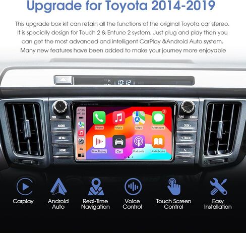 مجموعة التحديثية للمحول اللاسلكي Geloo Android Auto لسيارة Toyota Touch2 & Entune 2.0 2014-2019، محول Carplay Android التلقائي اللاسلكي مناسب لـ Corolla/Tacoma/Tundra/Highlander/Verso/Avalon/Sienna/Prius/RAV4 in Kuwait