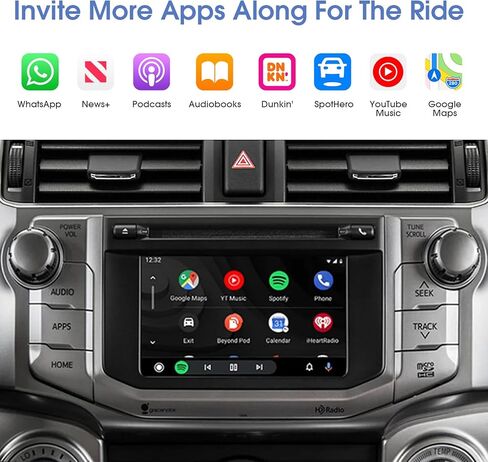 مجموعة التحديثية للمحول اللاسلكي Geloo Android Auto لسيارة Toyota Touch2 & Entune 2.0 2014-2019، محول Carplay Android التلقائي اللاسلكي مناسب لـ Corolla/Tacoma/Tundra/Highlander/Verso/Avalon/Sienna/Prius/RAV4 in Kuwait