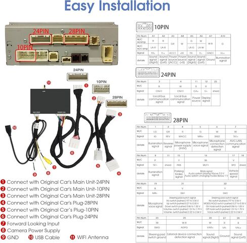 مجموعة التحديثية للمحول اللاسلكي Geloo Android Auto لسيارة Toyota Touch2 & Entune 2.0 2014-2019، محول Carplay Android التلقائي اللاسلكي مناسب لـ Corolla/Tacoma/Tundra/Highlander/Verso/Avalon/Sienna/Prius/RAV4 in Kuwait