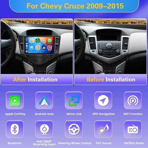 [Fuluku] 2+64GB 9" Android 15 Car Radio for Chevrolet Chevy Cruze 2009-2015 in Kuwait