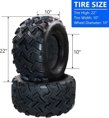 GAOMON 22X10-10 ATV Tires, 4PR All Terrain 22X10-10 TL QD115 ATV UTV Trail Sand Mud Off-Road Tires (Pack of 2, Tubeless) in Saudi Arabia