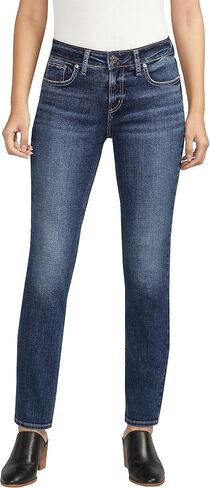Silver Jeans Co. Women's Elyse Mid Rise Comfort Fit Straight Leg Jeans in Saudi Arabia