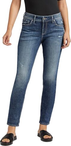 Silver Jeans Co. Women's Elyse Mid Rise Comfort Fit Straight Leg Jeans in Saudi Arabia