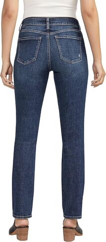 Silver Jeans Co. Women's Elyse Mid Rise Comfort Fit Straight Leg Jeans in Saudi Arabia