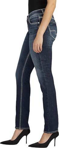 Silver Jeans Co. Women's Elyse Mid Rise Comfort Fit Straight Leg Jeans in Saudi Arabia