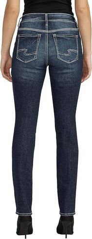 Silver Jeans Co. Women's Elyse Mid Rise Comfort Fit Straight Leg Jeans in Saudi Arabia