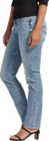 Silver Jeans Co. Women's Elyse Mid Rise Comfort Fit Straight Leg Jeans in Saudi Arabia