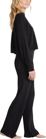 Barefoot Dreams Women's CozyChic Ultra Lite Rib Rolled Edge Pants, Bisque, S in Saudi Arabia