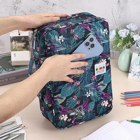 BTSKY Colored Pencil Case 300 Slots Pen Pencil Bag Organizer with Handy Wrap Portable- Multilayer Holder for Crayola Colored Pencils & Gel Pen, Sea Wave in Saudi Arabia