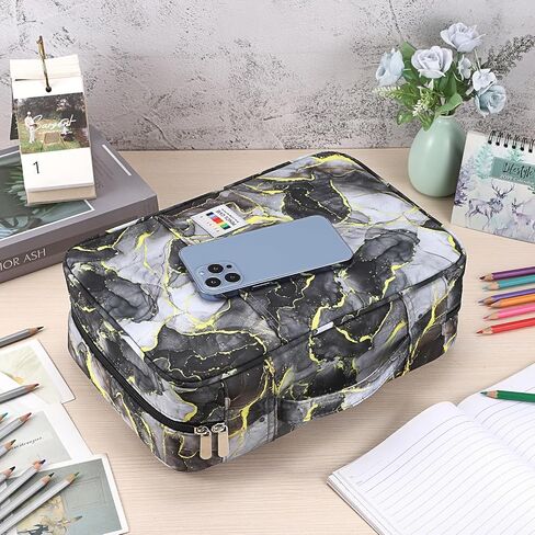 BTSKY Colored Pencil Case 300 Slots Pen Pencil Bag Organizer with Handy Wrap Portable- Multilayer Holder for Crayola Colored Pencils & Gel Pen, Sea Wave in Saudi Arabia